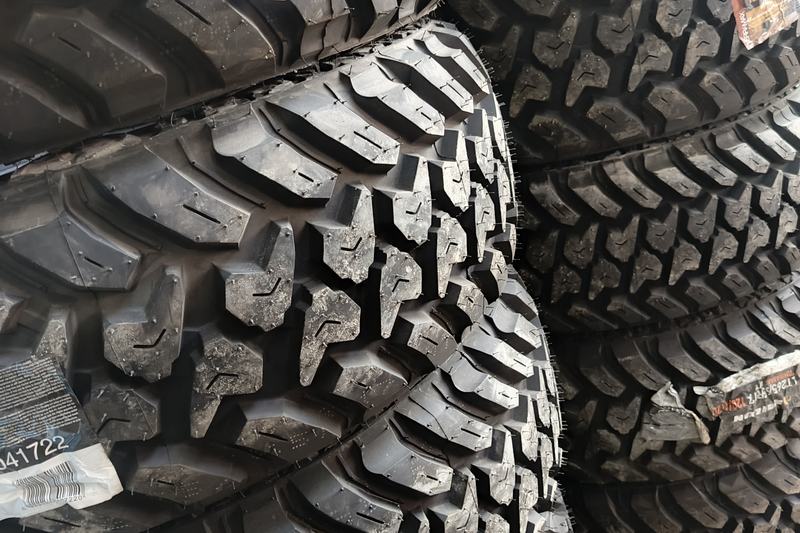 New LT265/65R17 mud-terrain tyres with size labels