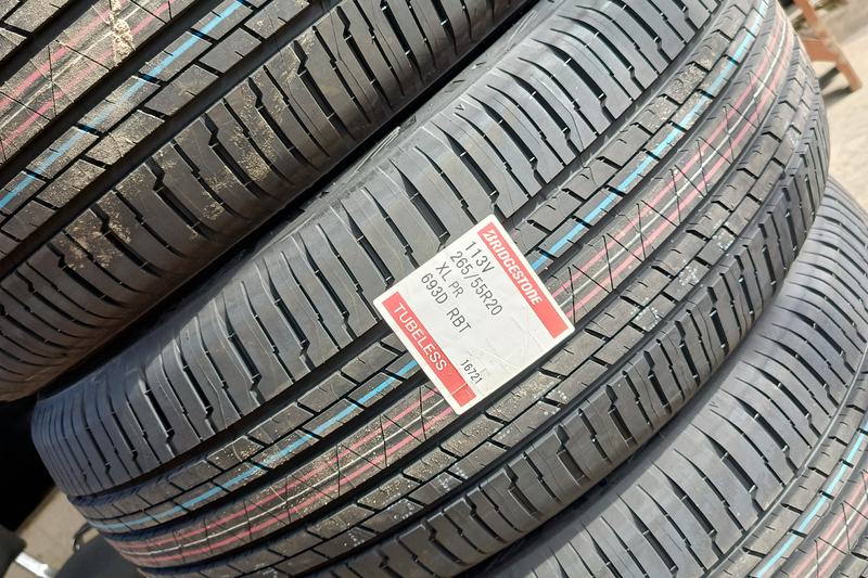 New Bridgestone tyres with a label marked Tubeless
